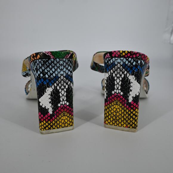 KAT MACONIE Multicolored Snake Embossed Block Heels Size US 9 - Picture 3 of 8